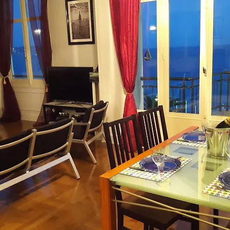 Le Mirage, Sea Front View, 3 Bedrooms, 100m Lägenhet Nice